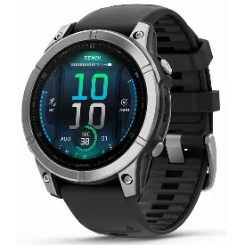 Умные часы Garmin Fenix E, 47 mm, AMOLED, Stainless Steel/Black, серебристый/черный